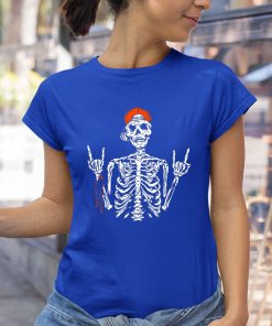 rocker skeleton hand rock on costume funny halloween shirt 202 b76olg