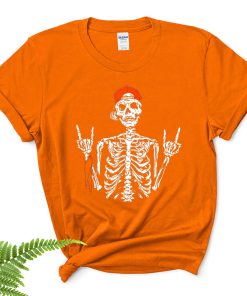 rocker skeleton hand rock on costume funny halloween shirt 30 kre1hj