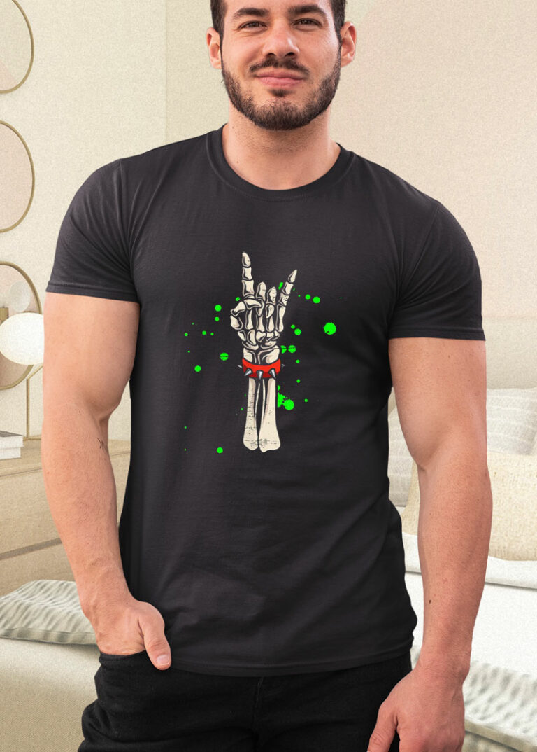 Rocker Skeleton Hand Rock On Costume Halloween Shirt