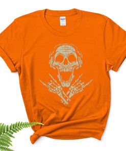 rocker skeleton hand rock on funny halloween costume shirt 32 oey5fe