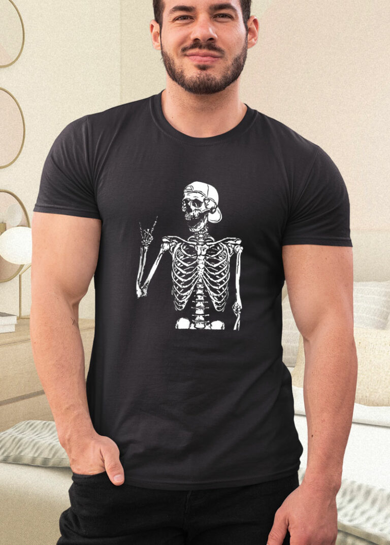 Rocker Skeleton Hand Rock On Halloween Shirt