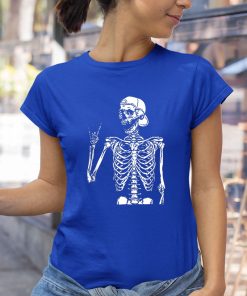 rocker skeleton hand rock on halloween shirt 201 hew7fr
