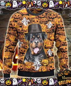 rottweiler dog lovers halloween pumpkin ugly sweater 19 DEPCL