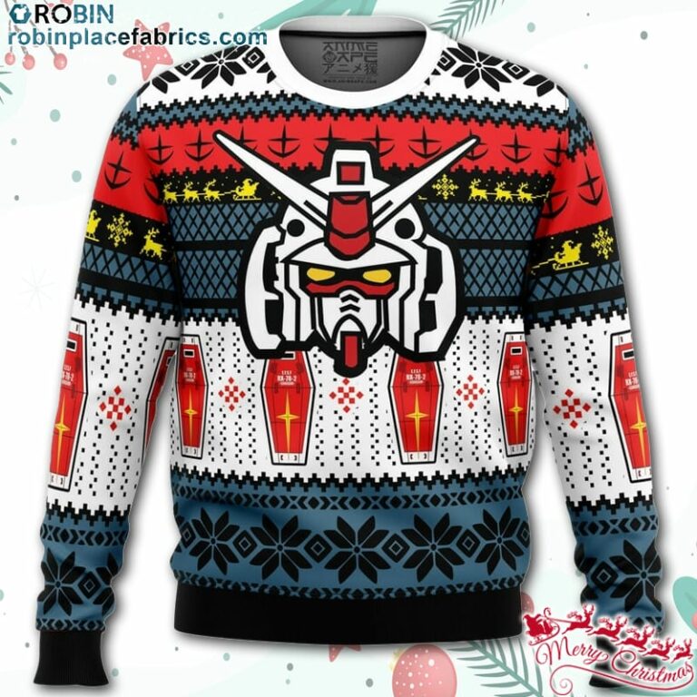 RX 78 Gundam Ugly Christmas Sweater – AOP Sweater