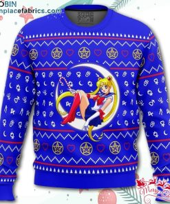 Sailor Moon Sitting on Moon Ugly Christmas Sweater – AOP Sweater