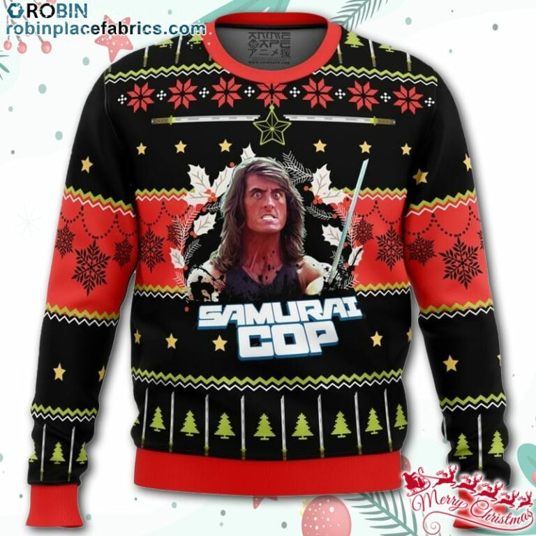 Samurai Cop Ugly Christmas Sweater – AOP Sweater