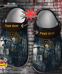 Halloween Clogs – Personalized San Diego Padres Friday the 13th Horror Character Crocs Shoes
