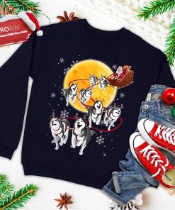 santa ride sleigh siberian husky christmas dog lover gift ugly christmas sweatshirt 1 0nAgo