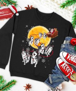santa ride sleigh siberian husky christmas dog lover gift ugly christmas sweatshirt 3 nM8PX