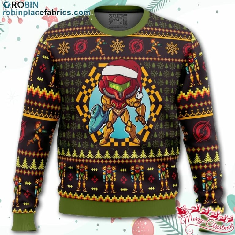 Santa Samus Aran Metroid Ugly Christmas Sweater – AOP Sweater