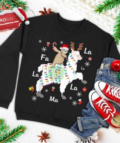 santa sloth riding llama reindeer christmas ugly christmas sweatshirt 1 sGccQ