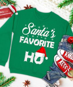 santaE28099s favorite ho funny christmas gift ugly christmas sweatshirt 3 a0UO1