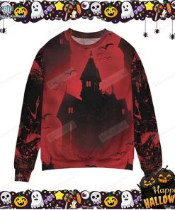 Scary Vampire Castle Halloween Ugly Sweater Scary Vampire Castle Halloween Ugly Sweater