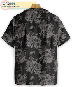 seamless gothic skull with butterfly casual short sleeve hawaiian shirtss 202 CTK5E