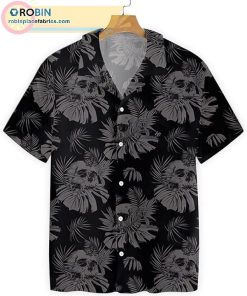 Seamless Gothic Skull with Butterfly Casual Short Sleeve Hawaiian Shirts