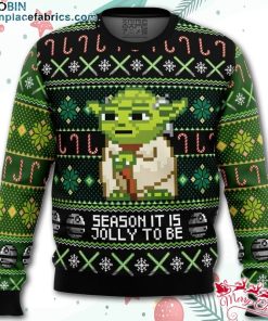Season It Is Jolly To Be Yoda Ugly Christmas Sweater – AOP Sweater