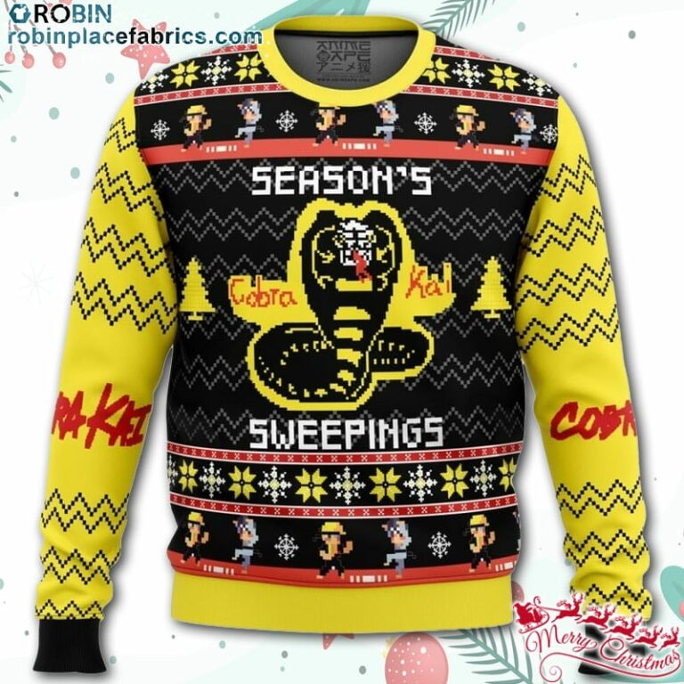 Season’s Sweepings Cobra Kai Ugly Christmas Sweater – AOP Sweater