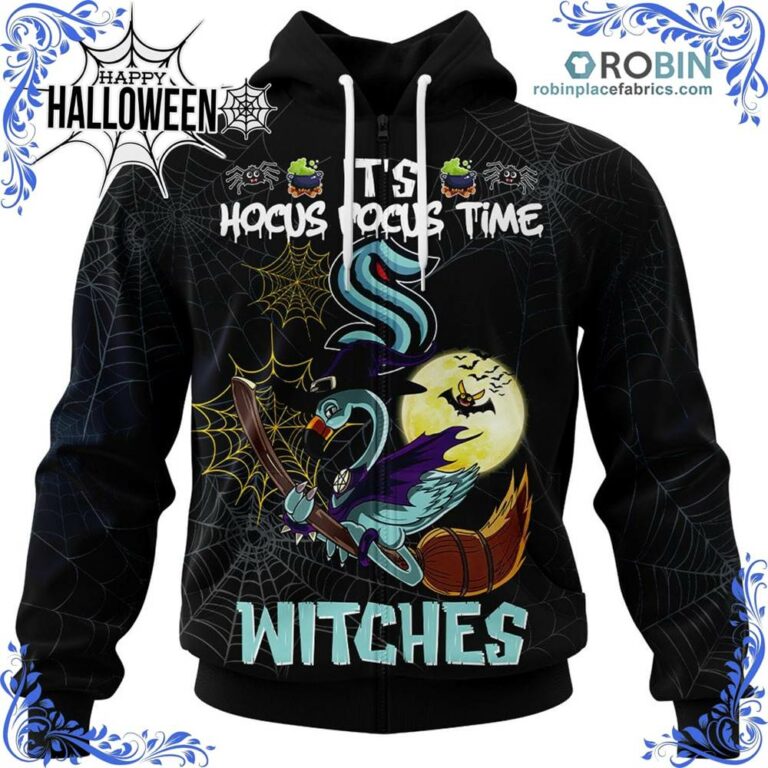 Seattle Kraken Halloween Jersey Flamingo Witches Hocus Pocus All Over Print – AOP Shirt