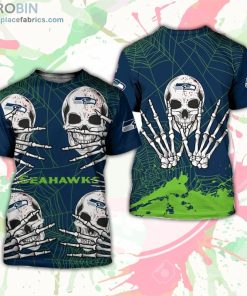 Seattle Seahawks T-Shirt Skull For Halloween Graphic – AOP Tshirt Seattle Seahawks T-Shirt Skull For Halloween Graphic – AOP Tshirt