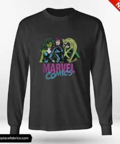 she hulk marvel comics retro black widow she hulk hero trio long sleeve t shirt zh5jws