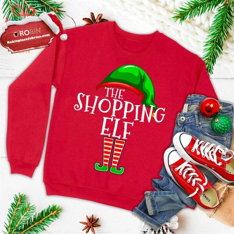 Shopping Elf Group Matching Family Christmas Gift Funny Ugly Christmas Sweatshirt