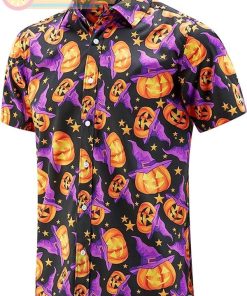 Short Sleeve Hawaiian Shirts Fun Pumpkins Casual Short Sleeve Hawaiian Shirtss