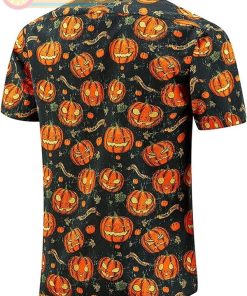 Short Sleeve Hawaiian Shirts Fun Pumpkins Short Sleeve Button Down Hawaiian Dress Shirts