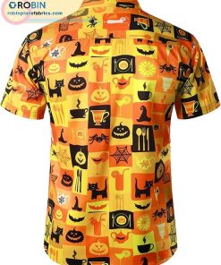 Short Sleeve Hawaiian Shirts Pumpkins Skull Casual Short Sleeve Hawaiian Shirts