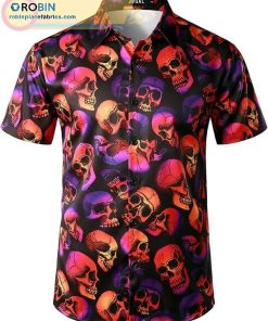 short sleeve hawaiian shirts pumpkins skull short sleeve button down shirts 104 6saPF