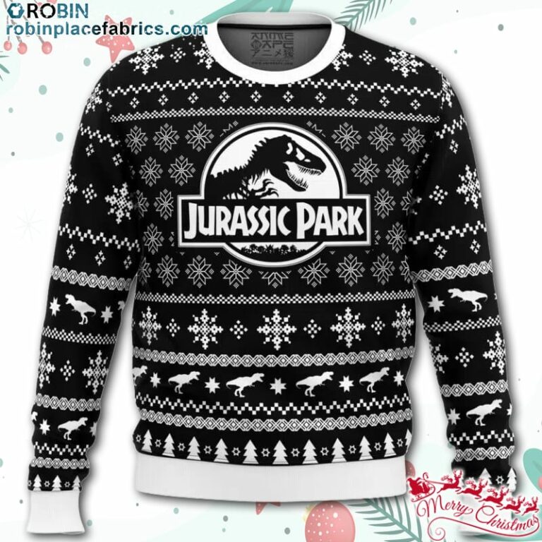 Skeleton Christmas Jurassic Park Ugly Christmas Sweater – AOP Sweater