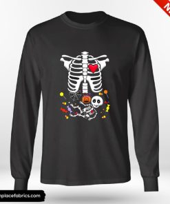 skeleton pregnant shirt maternity baby skeleton with candy halloween long sleeve t shirt asxxcb