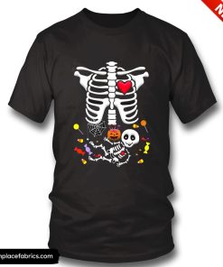 skeleton pregnant shirt maternity baby skeleton with candy halloween t shirt ds9vdo