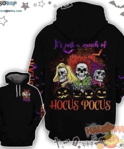 Skull 3 Witches Halloween Black 3D All-Over Print Unisex Hoodie