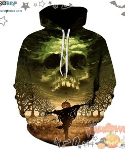 Skull Bogey Halloween Multicolor 3D All-Over Print Unisex Hoodie