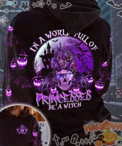 Skull Devil In A World Full Of Princesses Be A Witch Halloween Black Purple 3D All-Over Print Unisex Hoodie Skull Devil In A World Full Of Princesses Be A Witch Halloween Black Purple 3D All-Over Print Unisex Hoodie