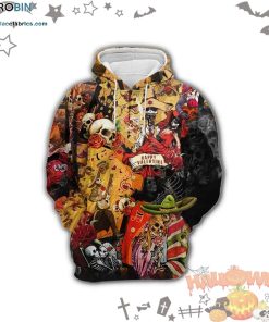 Skull Happy Valentine Halloween Colorful 3D All-Over Print Unisex Hoodie
