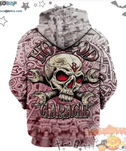 Skull Mechanic Hot Rod Garage Halloween Pink 3D All-Over Print Unisex Hoodie
