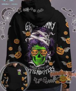 Skull Pumpkin Sunglass Grand Mummy Halloween Black 3D All-Over Print Unisex Hoodie