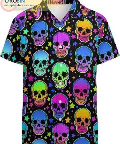 skull short sleeve hawaiian shirts 14 q5Pur