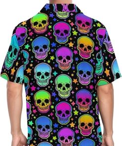 skull short sleeve hawaiian shirts 360 tOVyy