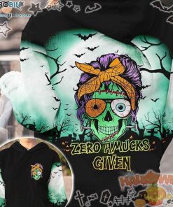 Skull Zombie Zero Amucks Given Halloween Black Green 3D All-Over Print Unisex Hoodie