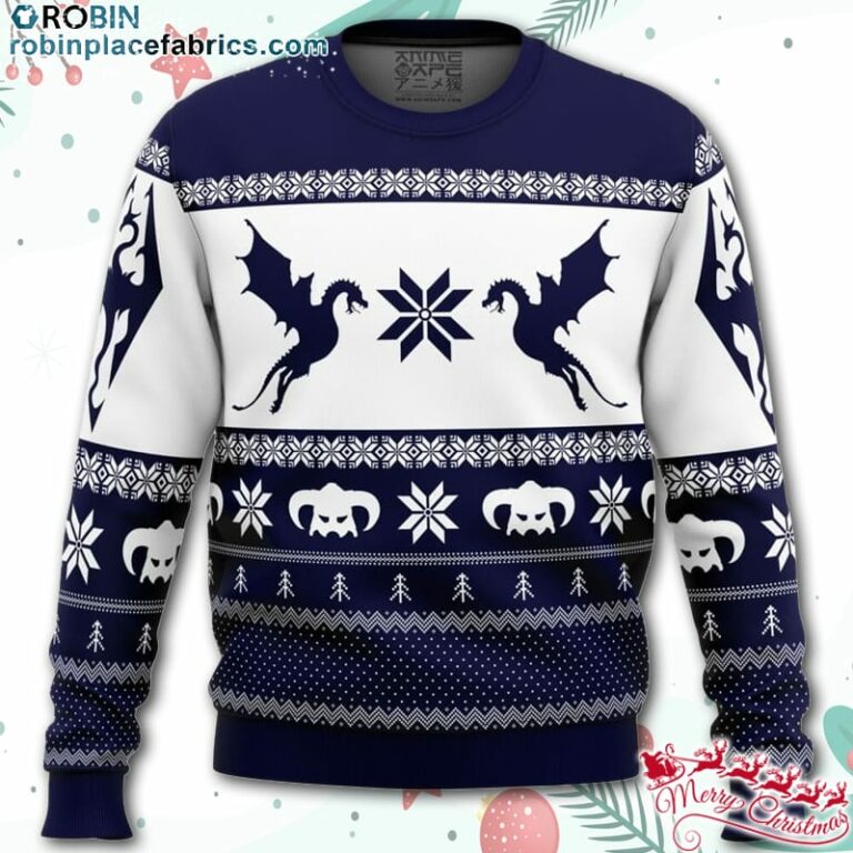 Skyrim Dragon Ugly Christmas Sweater – AOP Sweater
