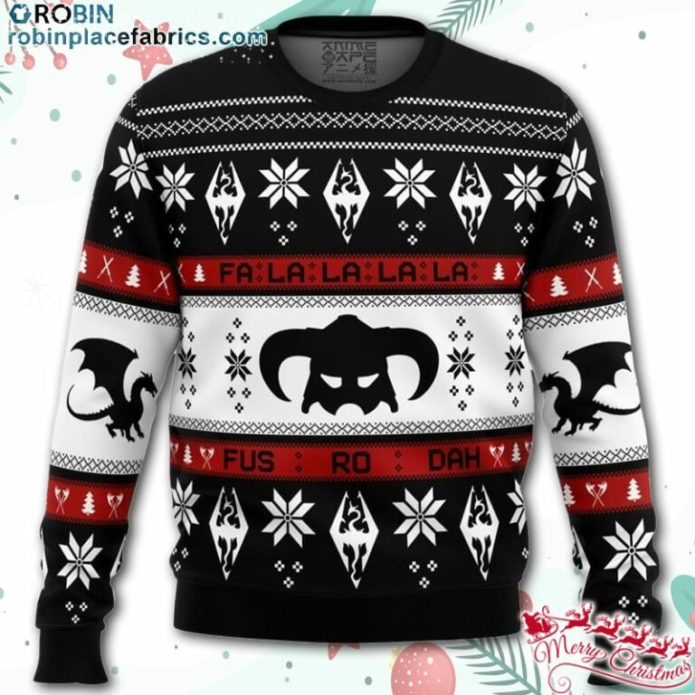 Skyrim Fusrodah Ugly Christmas Sweater – AOP Sweater