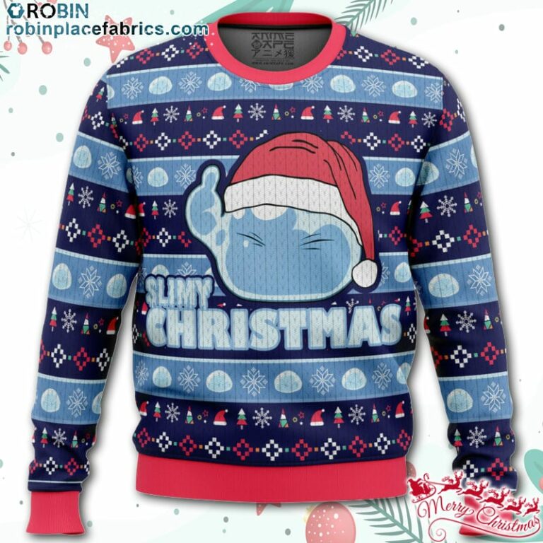Slimy Christmas That time I got reincarnated as a slime Christmas Sweater – AOP Sweater