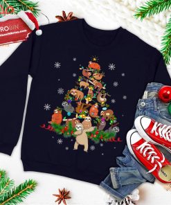 sloths christmas tree lights funny sloths xmas gift ugly christmas sweatshirt 1 byFmf