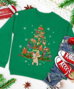 Sloths Christmas Tree Lights Funny Sloths Xmas Gift Ugly Christmas Sweatshirt