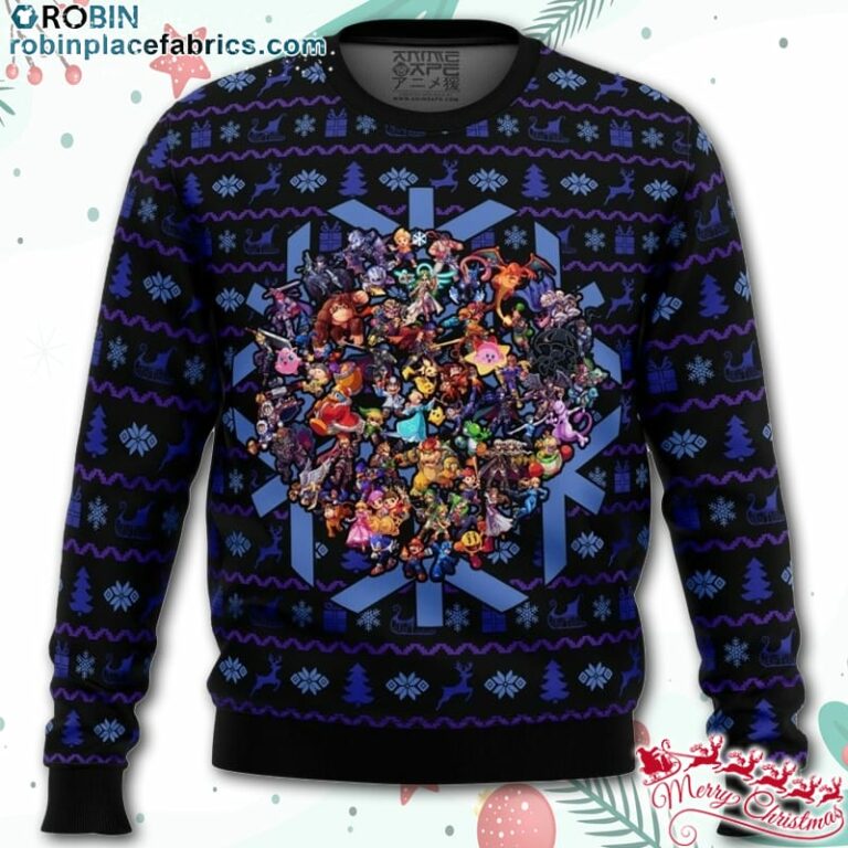 Smash Bros Christmas Brawl Ugly Christmas Sweater – AOP Sweater