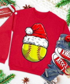 Softball Ball Santa Christmas Girls Funny Xmas Hat Sport Ugly Christmas Sweatshirt Softball Ball Santa Christmas Girls Funny Xmas Hat Sport Ugly Christmas Sweatshirt