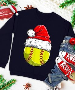 softball ball santa christmas girls funny xmas hat sport ugly christmas sweatshirt 4 q339c