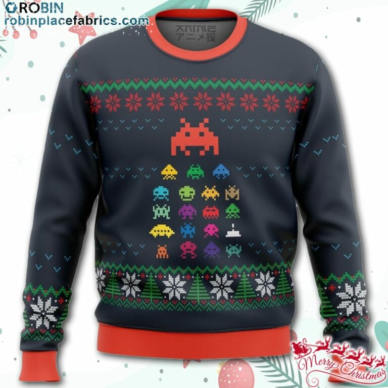 Space Invaders Ugly Christmas Sweater – AOP Sweater